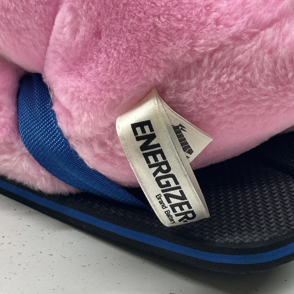 Vintage 1989 Energizer Bunny Plush Pink Drum Flip Flops Stuffed Toy ‼️Read Desc